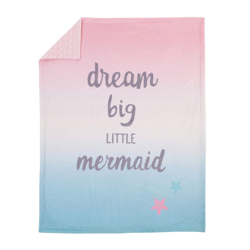 NoJo Sugar Reef Mermaid Super Soft Ombre Baby Blanket, 30x40 Inch (Pack of 1) - Image 1